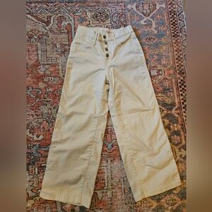 Levi's Mile High Cropped Wide Leg Cream Denim